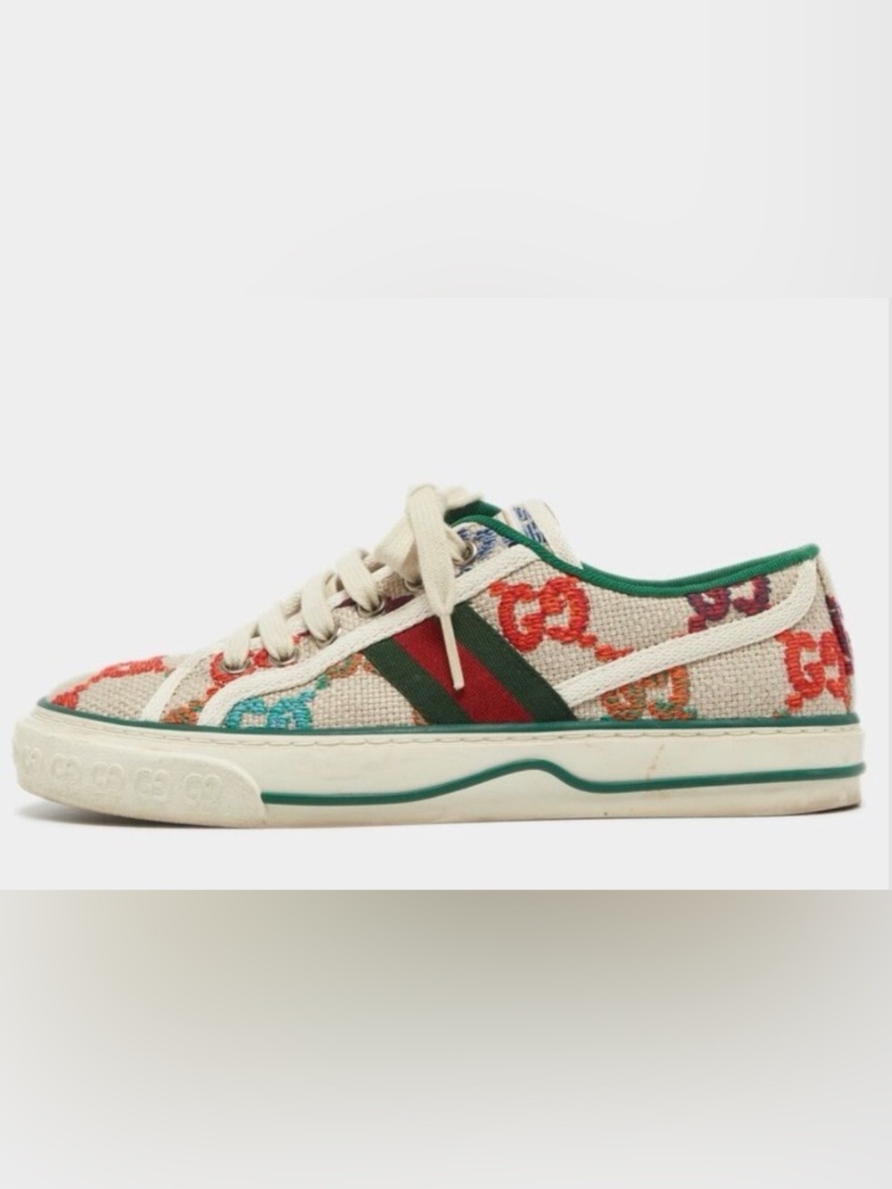 Multicolor Embroidered Canvas Sneakers – Size 37